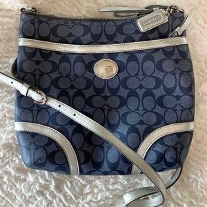 Coach Crossbody Blue Signature Canvas w/ Strap